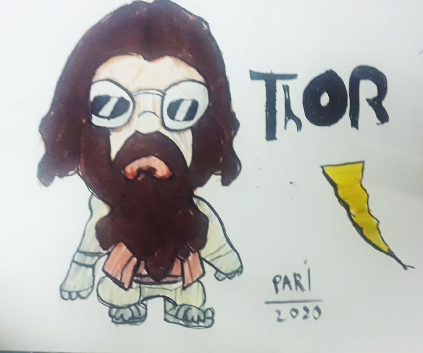 Thor Drawing by Pari